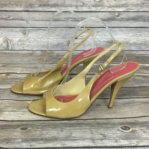 Kate Spade Nude Patent Leather Slingback Sandals